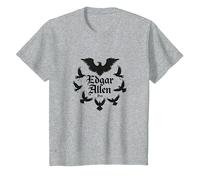 Edgar Allen PRO: Tributo letterario Gotico dei Corvi Maglietta, Bambini, Grigio Melange, 12 Anni