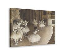Edgar Degas Famous Prints The Rehearsal of The Ballet on Stage Poster per l'estetica della stanza, poster artistico da parete su tela e cornice 61 x 91,4 cm