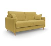 Edgar divano letto matrimoniale in tessuto felis impermeabile giallo 200 cm (mat. 160x197)