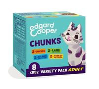 Edgard & Cooper Cat Adult Bocconcini in salsa Grain Free Multipack 8x85 gr 2x Pollo 2x Agnello 2x Salmone 2x Tacchino - 1° ORDINE? scegli lo sconto BZR5 / BZR20 + 200 punti fedeltà