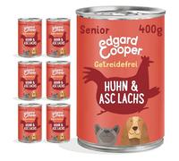 Edgard & Cooper cibo umido per cani anziani (pollo e salmone, 400 g x 6), senza cereali, ingredienti naturali e carne fresca, pieno di aminoacidi essenziali