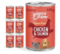 Edgard & Cooper Cibo umido per cani, Senior, (Salmone/Pollo, 400g x 6),umido cani, carne fresca e ingredienti naturali, senza cereali, ipoallergenico, senza zuccheri aggiunti