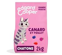 Edgard Cooper Crocchette per gattino sterilizzato, gattini, anatra e pollo 2kg, senza cereali, carne fresca, cibo naturale, crocchette ricche di proteine, senza zuccheri aggiunti