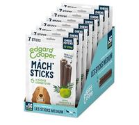 Edgard Cooper Dolcetti Per Cani, (Eucalyptus & Mela, 7 Bastoncini x 8), Medio, Uno al Giorno, A Bassa Caloria, Masticazione Lunga Efficiente, Alito Fresco