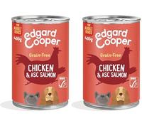 Edgard & Cooper Pollo e salmone con broccoli, mirtilli rossi e cavoli per cani anziani (Confezione da 2)