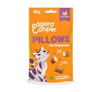 Edgard & Cooper snack naturali per gatti, Pillows con pollo (1 x 60 g), ricchi di carne fresca, senza cereali, meno di 2 kcal per snack, ingredienti naturali e senza zuccheri aggiunti.