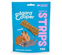 Edgard Cooper Snack per cani, Snuggle Up Striscette, (Salmone/Pollo, 1 x 75g), Senza cereali, ricco di proteine e carne fresca di qualità, con aminoacidi essenziali