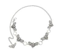 Edgy - Accessorio in metallo con ciondolo a forma di falena, da indossare tutti i giorni, stile punk, per feste in costume e tutti i giorni, unisex, accessorio gotico per rave, Misura unica, come