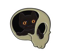 Edgy Black Cats Skull Spilla Con Gatti Edgy Pin Gioielli Per Il Miglioramento Dell'abbigliamento Quotidiano Lega Gotico Dist, Misura unica, come descritto