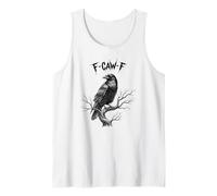 Edgy Raven on Branch F-CAW-F Testo Gotico Corvo Uccello Opera d'Arte Canotta