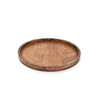 EDHAS Portacandele rotondo in legno decorativo per tavolino da caffè centrotavola moderni decorazioni per la casa della fattoria (30,5 x 30,5 x 2,5 cm)