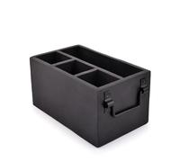 EDHAS Portovaglioli in legno di mango 4 scomparti, porta posate con portatovaglioli per cucina, sala da pranzo, picnic (25,4 x 15,2 x 12,7 cm)