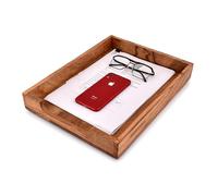 EDHAS Vassoio per lettere e supporti impilabili in legno di acacia, per scrivania, documenti, riviste (35,56 cm x 27,94 cm x 5,08 cm)