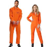 Edhomenn Costume da prigioniero di Halloween, da donna e uomo, tuta con stampa numerata, tuta da prigione, per adulti, per cosplay (09, giallo A, M)