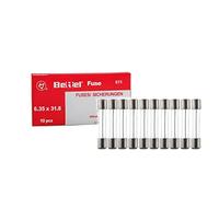 EDI-TRONIC 10 pezzi di fusibili in vetro a fusione rapida 6,3x32mm 250V Flink TYP611 4A