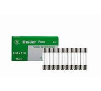 EDI-TRONIC 10 pezzi di fusibili in vetro a rilascio lento 6,3x32mm 250V Träge TYP612 5A