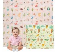Edibaby, Tappeto Gioco Bambini, 180 x 150 cm, Spessore 1 cm,Tappeti Neonato in XPE Imbottito, Reversibile e Pieghevole, Attività per Cameretta (Native | 180x150 | 1 cm)
