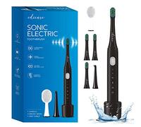 Edicare, Spazzolino Sonico, Elettrico, 5 Testine, Ricaricabile USB, IPX7 Impermeabile, 5 Modaltà di Spazzolamento, Pulizia Denti, Tartaro (Spazzolino)
