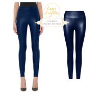 Edie Modellante Leggings Wolford 40 Blu Marina Forma Pantaloni Ecopelle Vegan