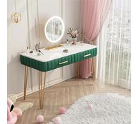 EDIEGO Set da scrivania con specchio e 2 cassetti grandi, per donne e ragazze, per camera da letto, casa, ufficio, scrivania, regalo di Natale e compleanno (verde)