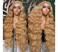 ediere Parrucche frontali in pizzo biondo miele HD capelli umani pre pizzicati con capelli del bambino 13x4 bionda onda del corpo parrucche frontali in pizzo capelli umani per le donne densità 180 #27