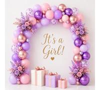 EDIESI, Palloncini Rosa, 52 Pz + 1 Nastro, Decorazioni Compleanno, Palloncini Viola, Baby Shower, Battesimo Bimba, Buon Compleanno, Addio al Nubilato, Prima Comunione