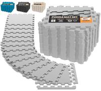 Ediesi, Tappeto Palestra, Tatami, Pavimento Gommato Palestra, Home Gym, Atrezi Palestra Casa, Tappeto per Piscina Fuori Terra, Puzzle (18 Unità / 30x30x1 cm/Grigio)