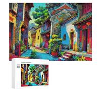 edifici adulte puzzle antichi vicoli puzzle per adulti 300 pezzi forma irregolare puzzle in legno,decorazione da appendere