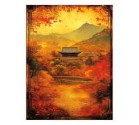 Edifici antichi Dipingere con i Numeri Adulti 70x50 cm, Dipingere con i Numeri Albero DIY Hobby Creativi Adulti Kit Pittura Decorazioni Parete, Quadri Moderni Soggiorno per Regalo Donna JLYH-5081