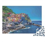 Edifici Colorati della Costa delle Cinque Terre Puzzle 1000 Pezzi per Adulti 52x38cm/1000pcs