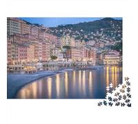 Edifici Colorati sulla Costa Puzzle 1000 Pezzi Carta per Adulti Vista Notturna Romantica Gioco di Puzzle 1000 Pezzi Famiglia Relax Regalo 52x38cm/1000pcs