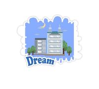 Edifici di Silhouette Adesivi Citazione Sogno Decalcomanie in Vinile