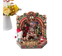 Edifici Natalizi Fai Da Te Scena Artistica da Assemblare per Decorare la | Giocattoli di Costruzione Natalizi per Compleanno Dormitorio Vetrina Scaffale Festa Comodino Casa Display