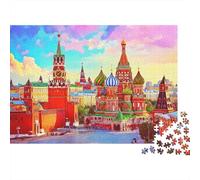 Edifici Piazza Rossa Puzzle 1000 Pezzi Gioco di Puzzle 1000 Pezzi Carta Adulto Cielo Colorato Relax Famiglia Regalo 52x38cm/1000pcs