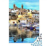 Edifici storici sul mare Puzzle 1000 Pezzi Carta per Adulti Scena sul lungomare Gioco di Puzzle 1000 Pezzi Relax Casa Regalo Famiglia 52x38cm/1000pcs