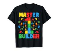 Edificio a Blocchi per Il Primo Compleanno di Master Builder Age Maglietta