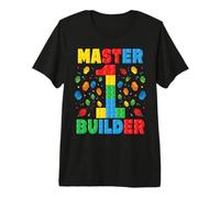 Edificio a Blocchi per Il Primo Compleanno di Master Builder Age Maglietta Premium