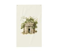 Edificio antico con ramo di ulivo romano e stampa greca bandiera decorativa per esterni bandiera dovere esposizione interna cortile stagioni decorazioni per le vacanze