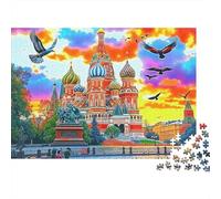 Edificio Cattedrale Puzzle 1000 Pezzi Carta per Adulti Uccelli Cielo Colorato Puzzle per Famiglia Arredo Relax 38x26cm/1000pcs