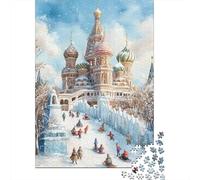 Edificio Cupola Russa Puzzle 1000 Pezzi Carta per Adulti Paesaggio Invernale Gioco di Puzzle 1000 Pezzi Relax Famiglia Arredo Regalo 52x38cm/1000pcs