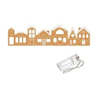 Edificio del Villaggio di Natale - Set di casa di Pan di illuminata, in Miniatura, per casa, Camera da, Soggiorno, Cucina, Appartamento, Ufficio, Fattoria, Decorazioni Natalizie