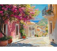 Edificio Diamond Painting Fiori (2), Dipingere con i numeri, per adulti e principianti, hobby creativi, adatto come regalo per il relax e la decorazione da parete, 40 x 70 cm, O-390