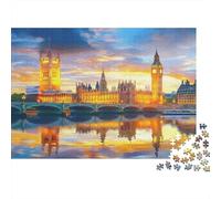 Edificio Parlamento Londinese Puzzle 1000 Pezzi Carta per Adulti Tramonto Paesaggio Urbano Puzzle per Famiglia Relax Arredo Regalo 70x50cm/1000pcs