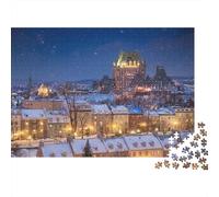 Edificio Storico Vista Notturna Città Puzzle 1000 Pezzi Carta per Adulti Paesaggio Innevato Gioco di Puzzle 1000 Pezzi Relax Casa Regalo 70x50cm/1000pcs