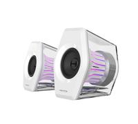 Edifier G2000 Pro Casse Gaming 2.0 RGB, 64W Picco, Bianco | Suono Surround Virtuale 7.1, Sincronizzazione Luci TempoFlow™ a 270°, Bluetooth 5.4 / USB-C/AUX per PC PS5 Switch
