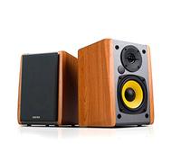 Edifier R1010BT Altoparlanti attivi da scaffale 2.0, Bluetooth v5.1, 24W RMS, 4″ Mid-Bass & 0.5″ Tweeter, doppi ingressi RCA e AUX, manopole tono e volume, coppia, venature del legno