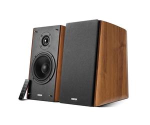 Edifier R2000DB - Kit di altoparlanti Bluetooth 2.0, con telecomando IR e ingresso ottico - 120 Watt - Warm Oak