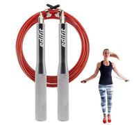 Edifit, Corda per Saltare, Crossfit, Fitness, 3 Metri, 165 mm di Manico, Regolabile, per Uomini e Donne, Palestra, Boxe, Allenamento a Casa, Sport, Jump Rope (Rosso e Grigio)