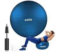 EDIFIT Palla Fitness, Pilates Attrezzi Casa, Incluso il Gonfiatore, Fit 75cm Blu