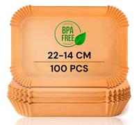 edihome, Carta Forno per Friggitrice ad Aria, per Microonde, 100 Unità, 22x14 cm, BPA Free, Monouso, Adatto al Forno (Rettangolare, 14x22 cm)